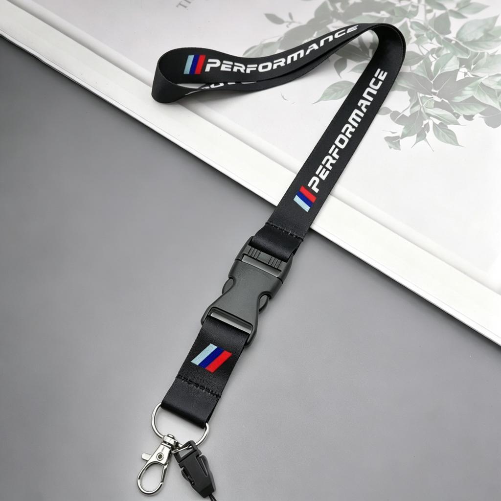 Performance Logo Lanyard Nylon Printing Emblem Key Strap Holder&Staff ID Cards For BMW M Performance E90 E60 E46 Accessories
