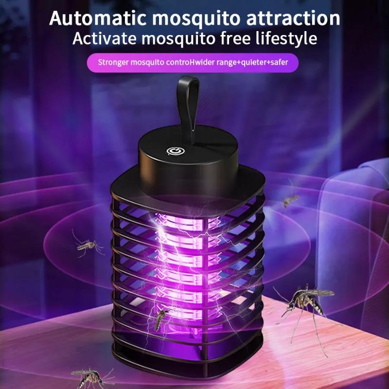 Electric Mosquito Killer Lamp Portable USB Fly Zappers Mosquito Light Household Indoor Outdoor Wall Desktop Wall Hang Dual Use