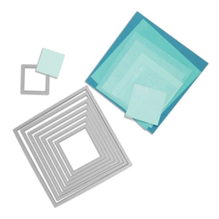 SIZZIX Matrice de découpe Framelits Set 8 pièces - Carrés