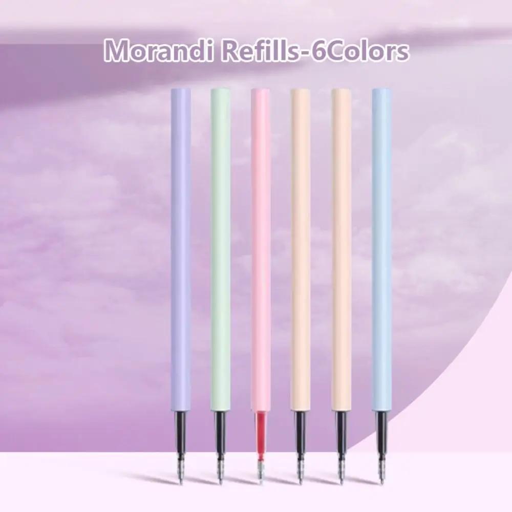 

6Colors/Set Press Type Color Gel Pen 0.5mm ST Tip Color Ink Ballpoint Pen Macaron/Morandi/Retro Color Neutral Pen School Office
