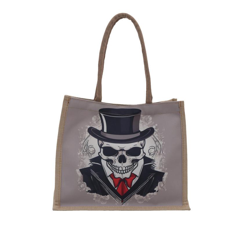 

Contemporary Skull Design Canvas Tote Bag For Women Perfect For Daily Outings Style Four