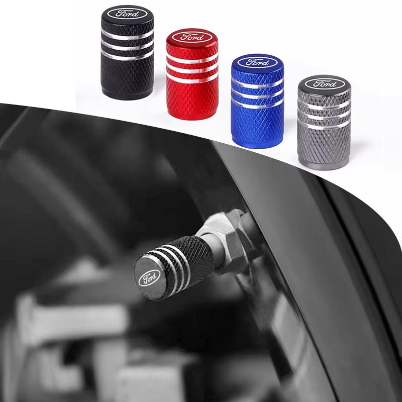 Car Aluminum Alloy Wheel Tire Valve Caps Tyre Rim Stem Covers Airdust Waterproof For Ford Fiesta EcoSport ESCORT focus 1 focus 3 LN4
