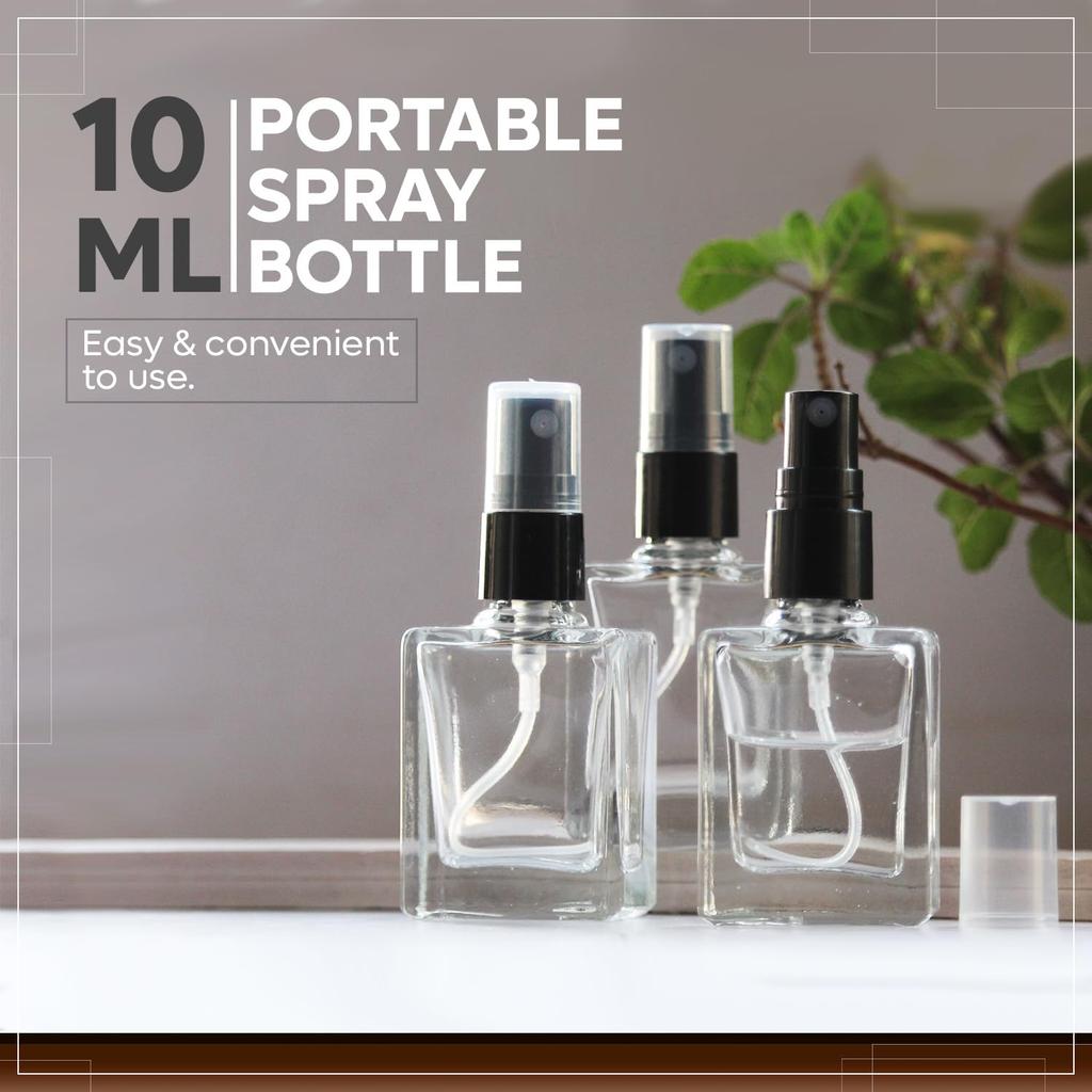 Nsb herbals Nachfüllbare Parfüm Klare Quadratische Glasflaschen Mit Sprühpumpe Für Parfüm Ätherische Öle Aromatisches Wasser Mischung 10 ml