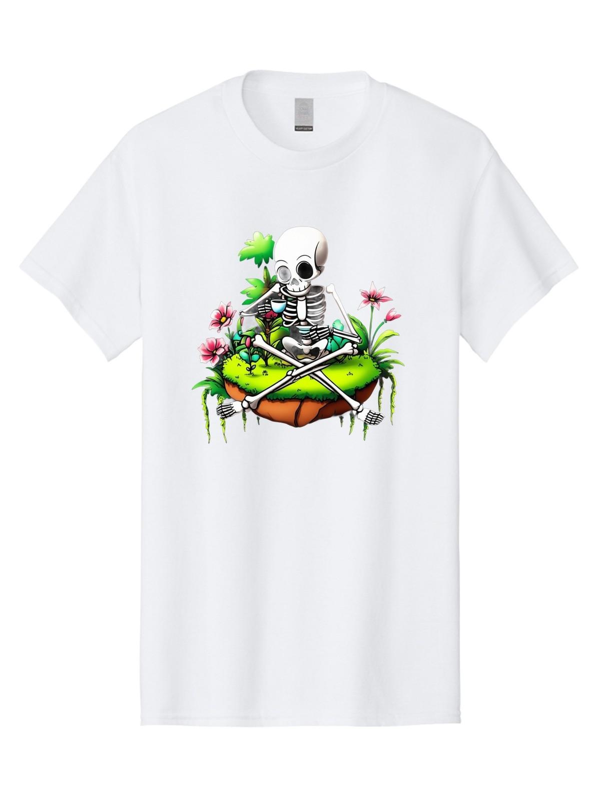 Meditating-Skeleton Mens Graphic Tee,100% Cotton,Casual Summer Wear S разноцветный