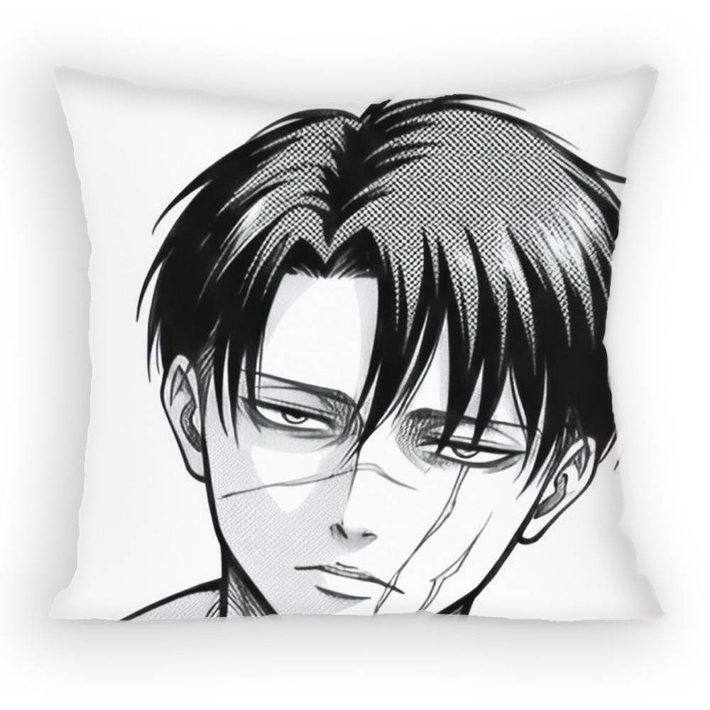 Attack On Titan Levi Ackerman Pillow Case Antidustmite Pillowcase Invisible Zipper Silky Short Plush Sofa Cushion Cover