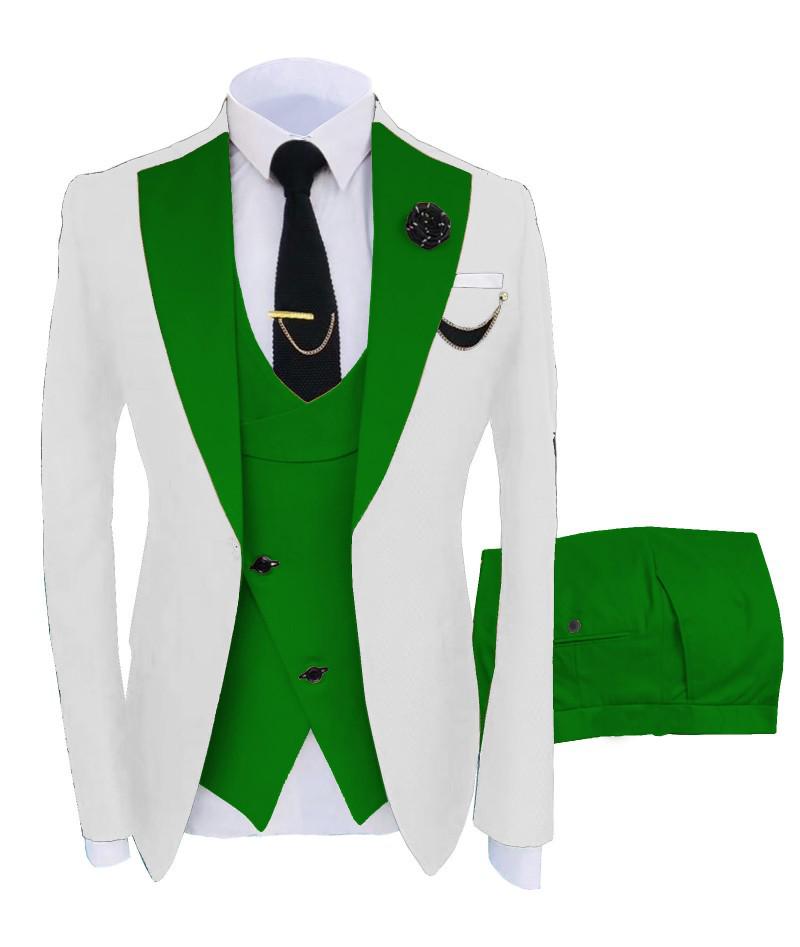 2025 European & American Men's Three-Piece Suit Set - Business, Banquet, or Groomsmen Attire