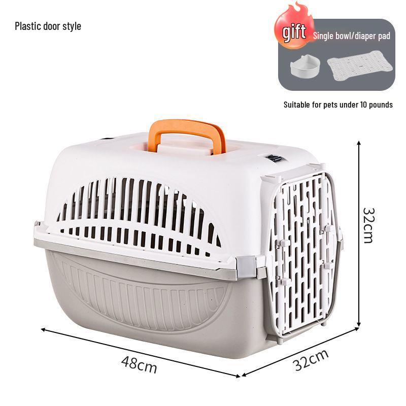 Pet Airline Carrier: Portable, Breathable Travel Cage for Cats and Dogs Cardboard Box Only