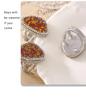 European-American Water Drop Braided Ring, Colored Diamond, 18k Gold PVD-Plated Titanium Steel Fashion Jewelry