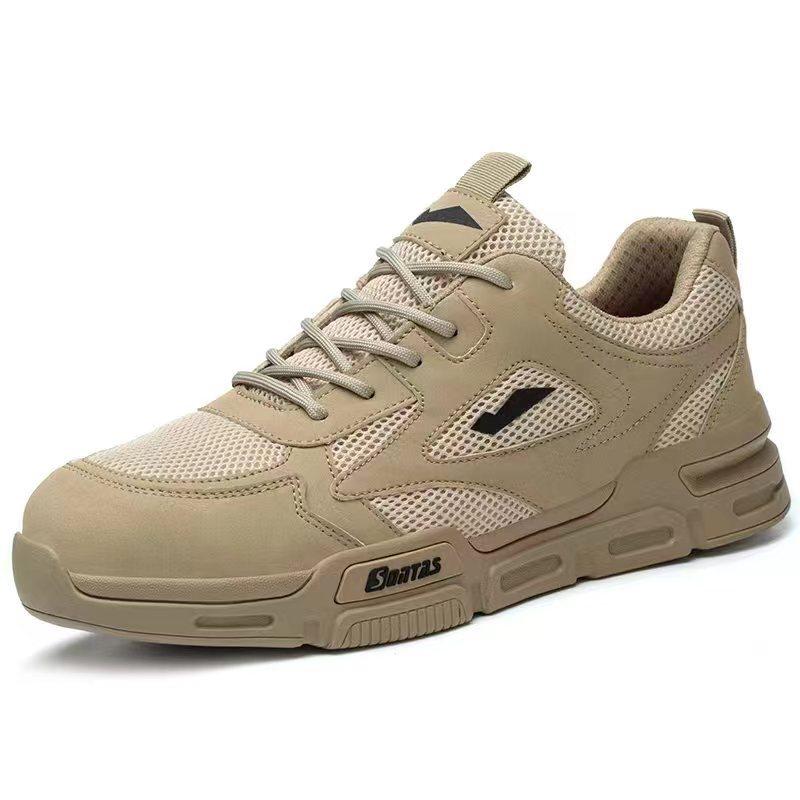 Men's Work Safety Boots Steel Toe Protection Wear-resistant Rubber Sole Outdoor Workers