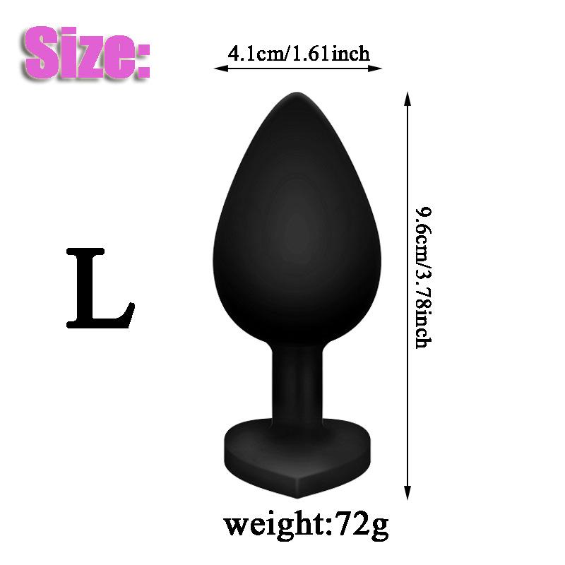 Silicone Anal Plug Set 3 Sizes Heart Jewel Base Soft Butt Plug Trainer Prostate Massager Sex Toy for Women Men Couples