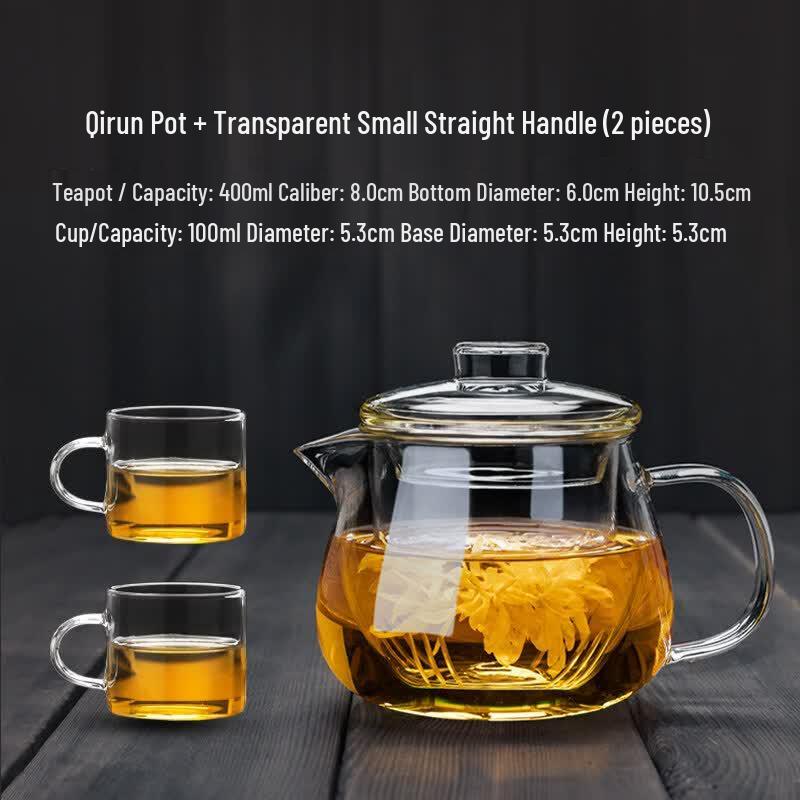 Youluo Chinese Style Thickened Glass Teapot with Side Handle, 400ml