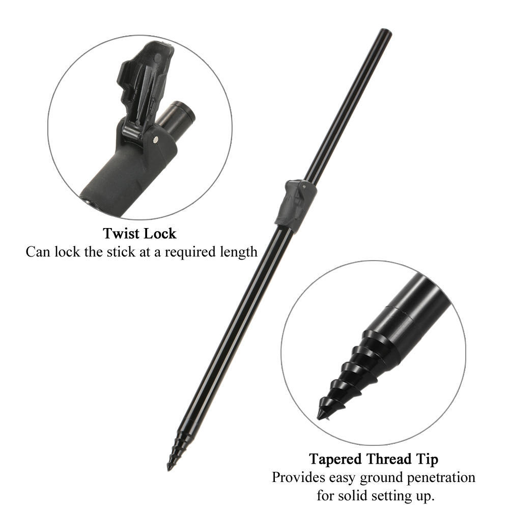 Adjustable Carp Fishing Bank Stick Extending Aluminum Alloy Fishing Fish Rod Rest for Bite Alarm Adjustable Fishing Bank Stick