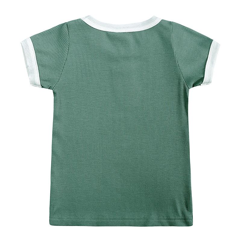 Dětské oblečení Letní chlapecké a dívčí Dvoudílná sada pro miminka Dětská domácí sada s krátkým rukávem a šortkami