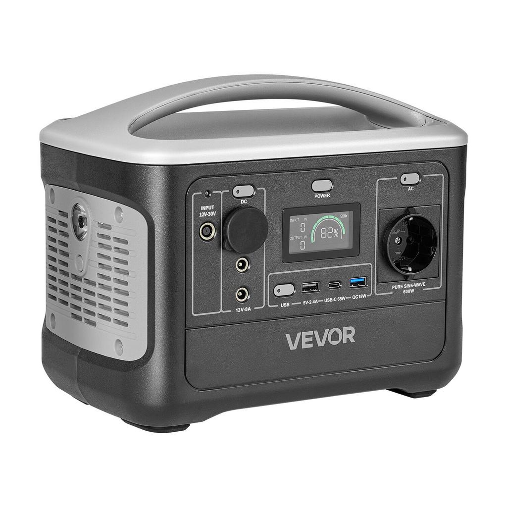 Portable Power Station, 600W Solar Generator Power Station, 493Wh LiFePO4 Battery Backup with 7 Output Ports for Home Emergency, Outdoor Camping, RV