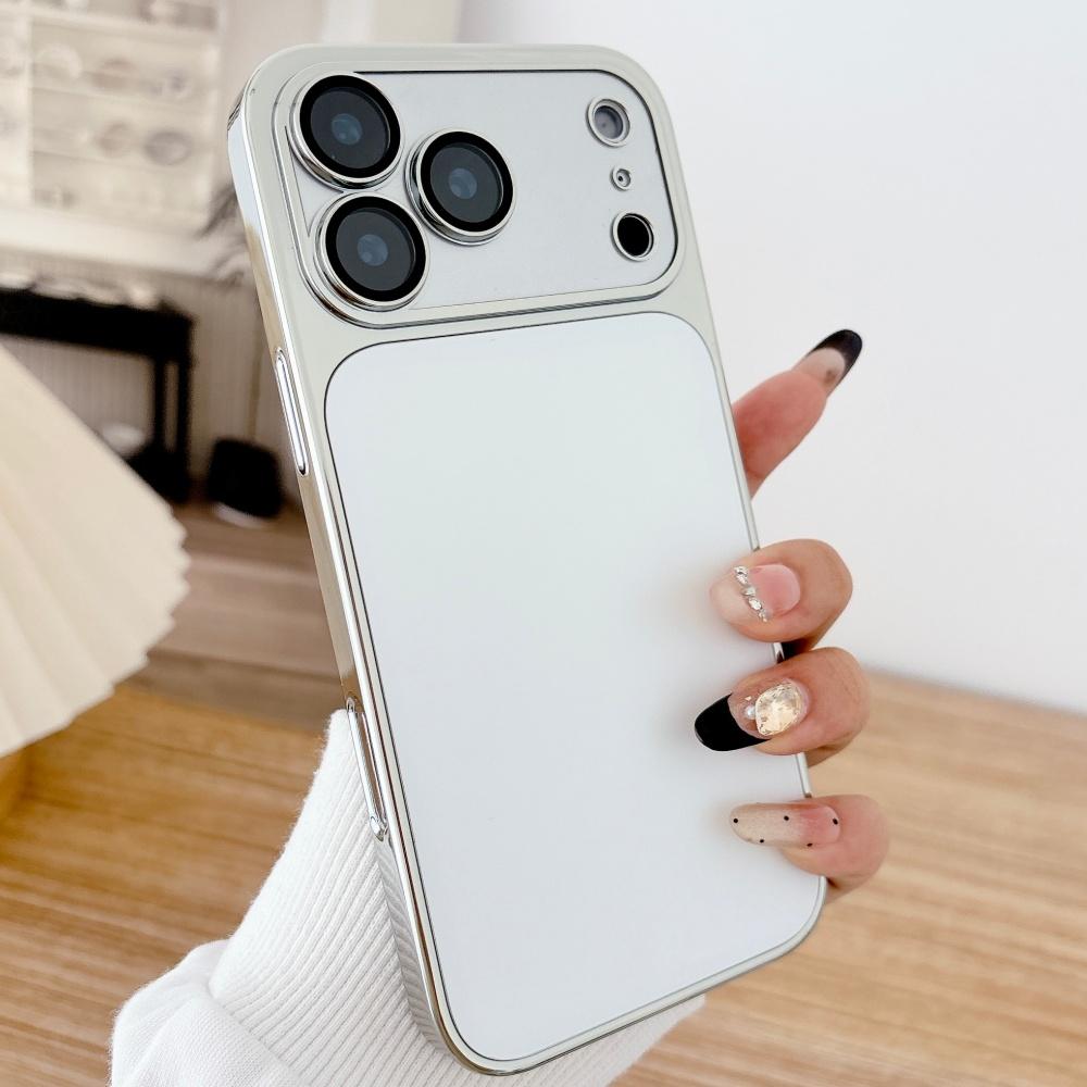 Luxury Plating AG Matte Glass Back Phone Case For iPhone 14 15 16 17 Pro Max Full Lens Camera Protection Shockproof Hard Cover