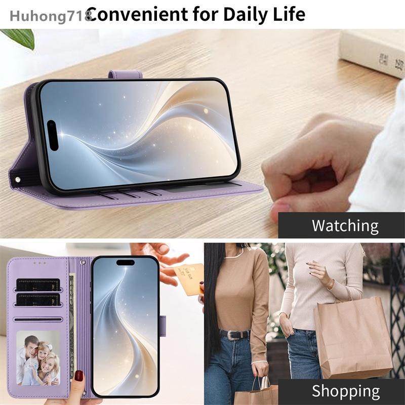 For Samsung Galaxy S6 S7 Edge S8 S9 Plus Case Flip Leather Wallet Shockproof Cover Card Slot Wireless Charging Compatible