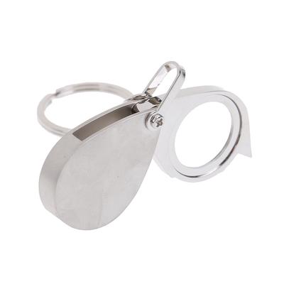 Loupe Folding Pocket 10X Magnifier Loupe Magnifying Glass Lens With Keychain