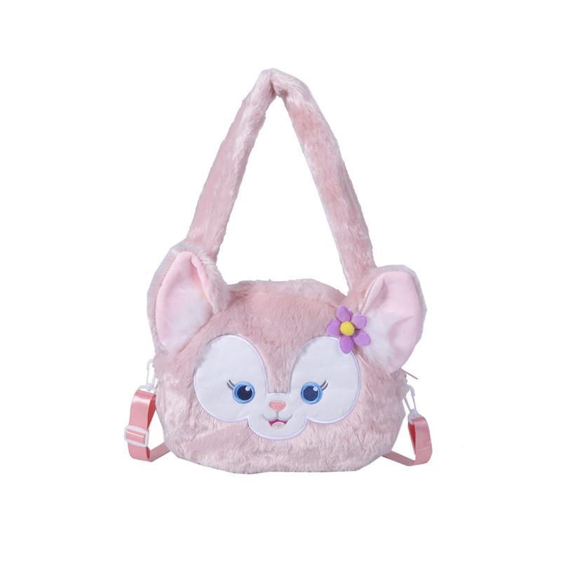 Fluffy Plush Cartoon Doll Handbag Bag Shoulder Slung Gift In Autumn And Winter
