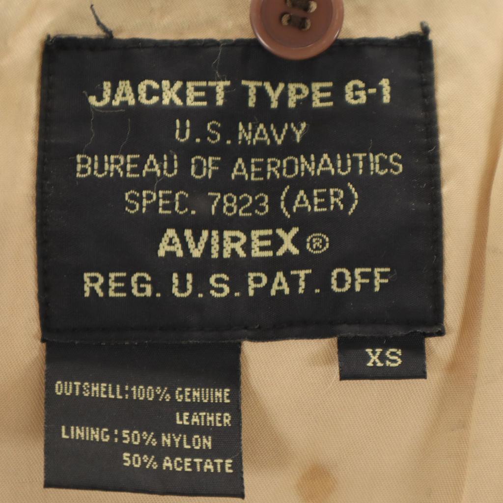 AVIREX 90s Old G-1 Leather Flight Jacket XS Brown Men's Used
