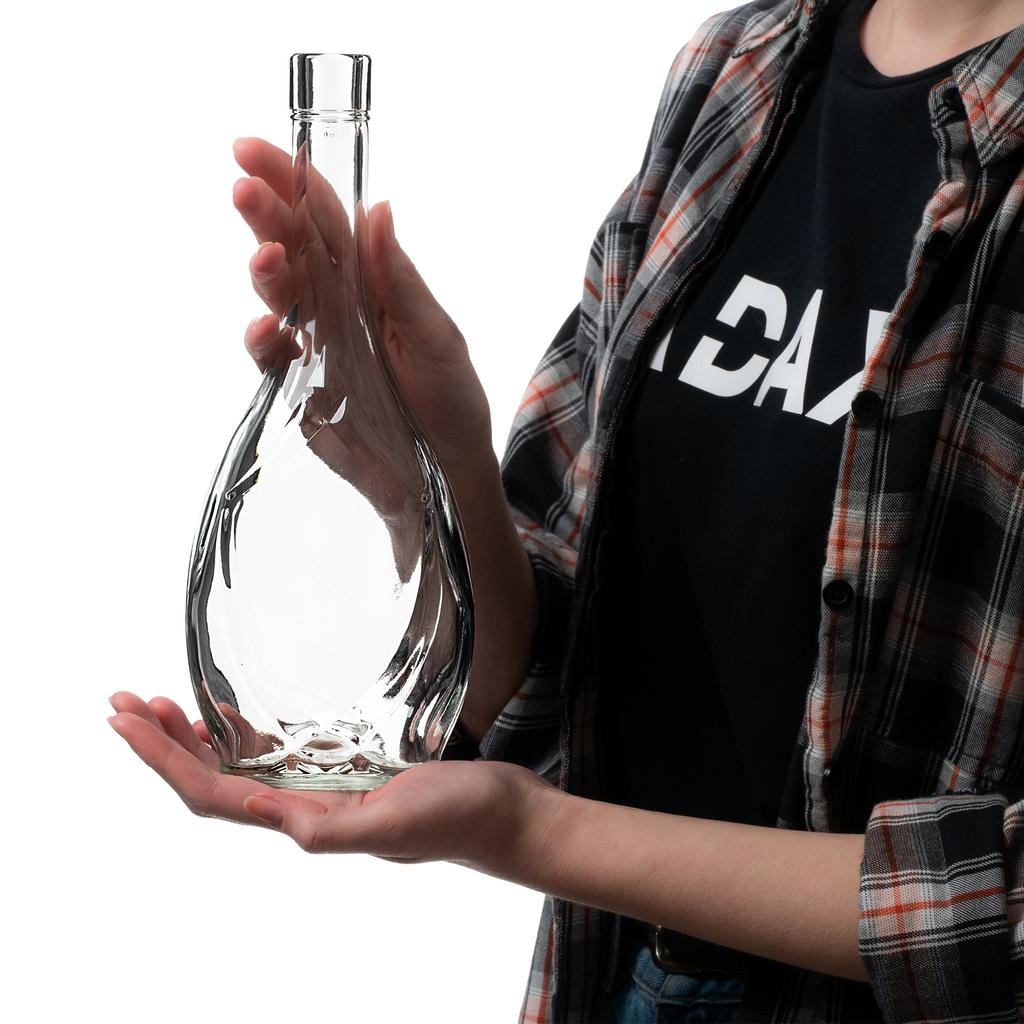 KADAX Glass Bottle for Liqueur 500ml with Synthetic Cork 5pcs.