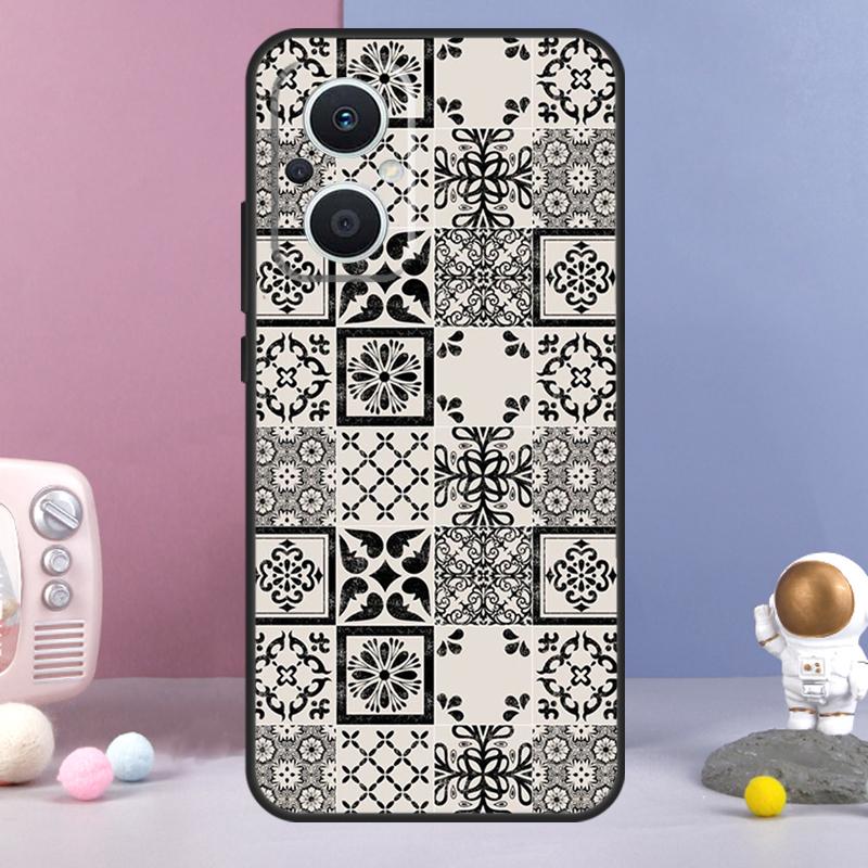 Boho Tile Mosaic Aesthetic Funda For OPPO Reno 14 F 11F 12F 13F 10 11 12 13 Pro 7 8 Lite OPPO Find X8 X6 X5 X9 Pro Case