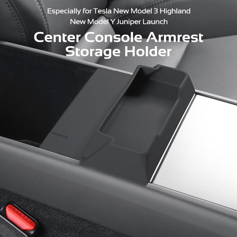 For Tesla Model 3 Highland 2024 Y Juniper 2025-2026 Armrest Glasses Holder Center Console Storage Box Tray Organizer Accessories