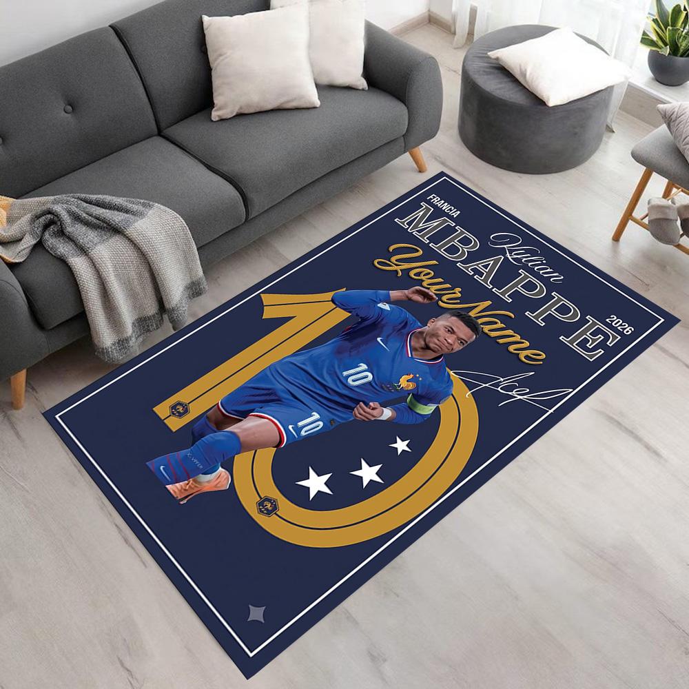 Mbappe Customized Name Carpet Design for Living Rooms Study Room Decorate Room Hallway Anti-slip Rug Decorate Offices Birthday/Christmas Gift