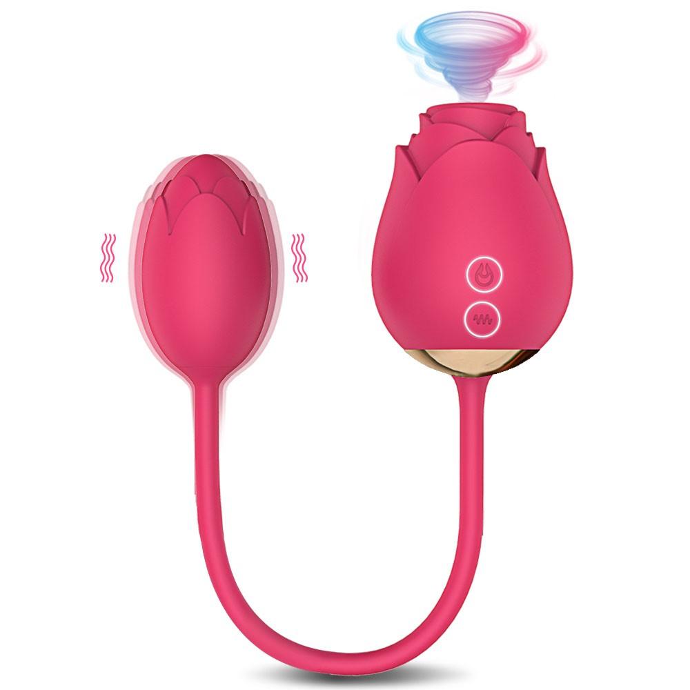 POMFW Rose Clit Sucker Vibrators Female Clitoris Stimulator Vacuum Sucking Love Vibrating Egg Sex Toy for Women