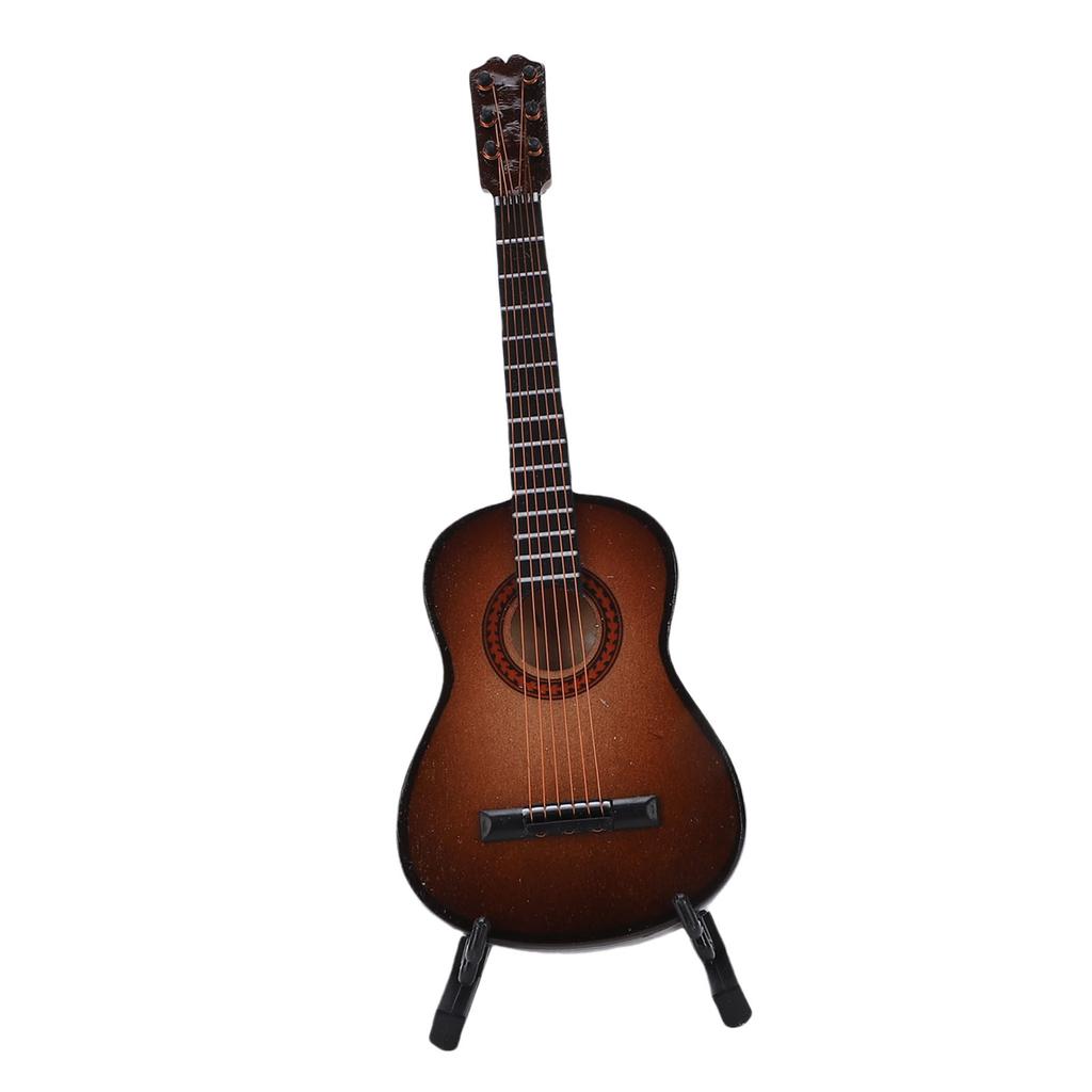 15cm Miniature Guitar Model with Stand Maple Wood Classical Guitar Replica Musical Instrument Ornament