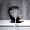 Modern Bathroom Mixer Tap Black/Gold Wash Basin Faucet Single Handle Hot and Cold Waterfall Faucet
