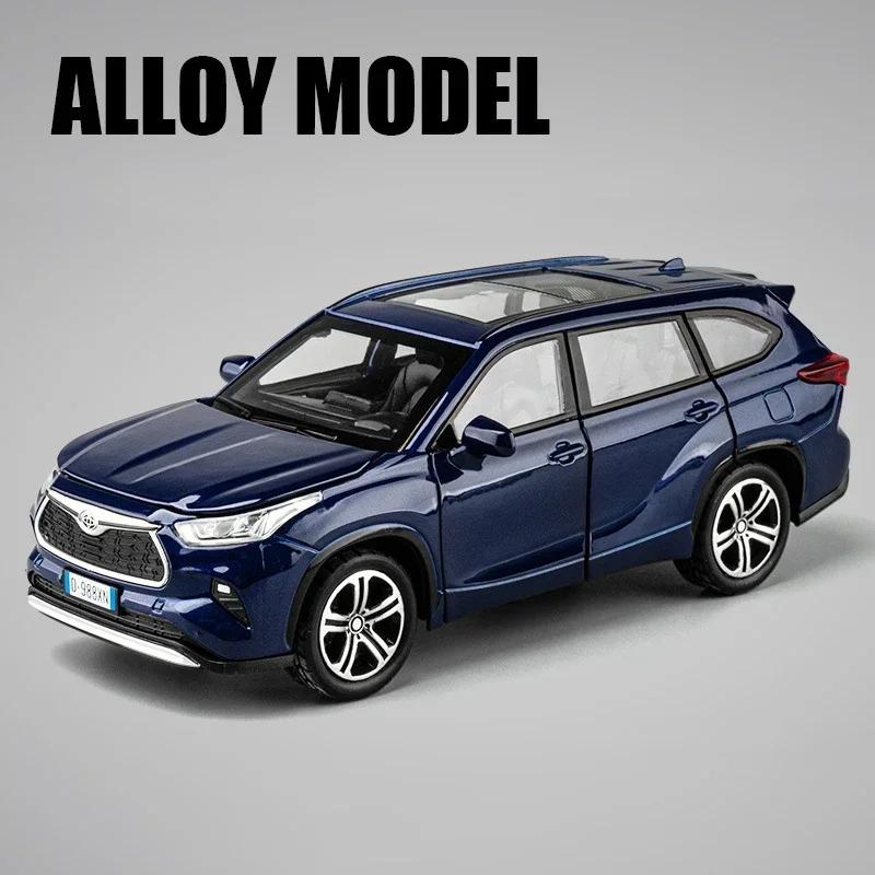 1:32 Toyota Highlander 2023 SUV Alloy Die Cast Toy Car Model Sound and Light Pull Back Toy Collectibles Birthday gift