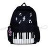 Schoolbag Niche Original Piano Keys Polka Dot Backpack Female Student Schoolbag Large Capacity Versatile College Style Simple Travel Backpack