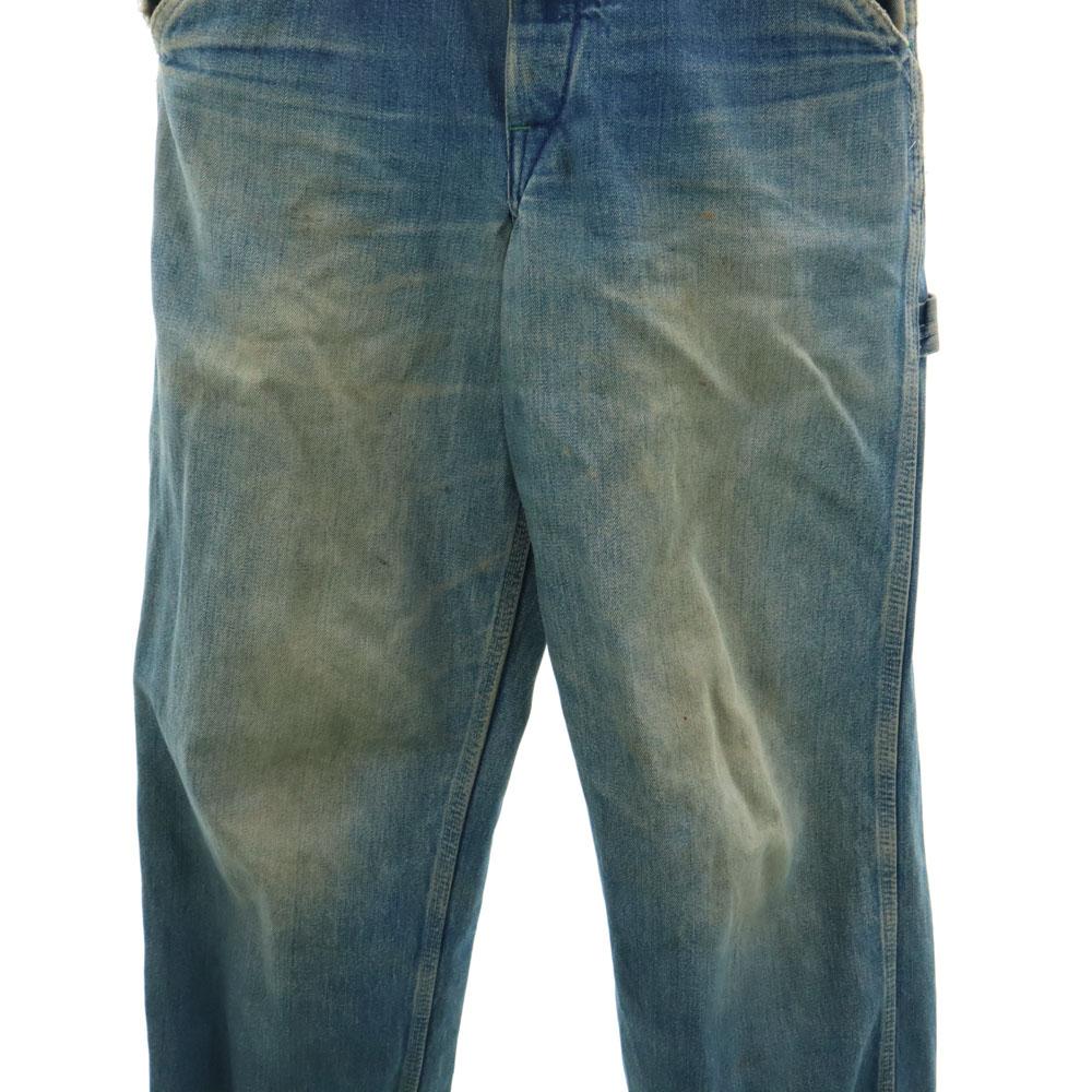 OSHKOSH 50s 60s Vintage Triangle Tag Denim Overall Blue Union Ticket Women Used