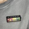Design Creativity: Slidable 'My Social Battery' Brooch - Cute Mood-Changing Student Badge