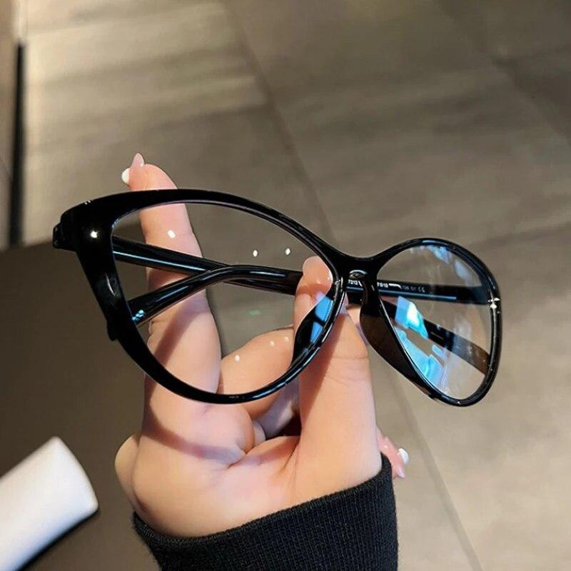 New Fashion Vintage Gradient Near Sight Eyeglasses Cat Eye Anti Blue Light Myopia Glasses Unique Women High-definition Glasses