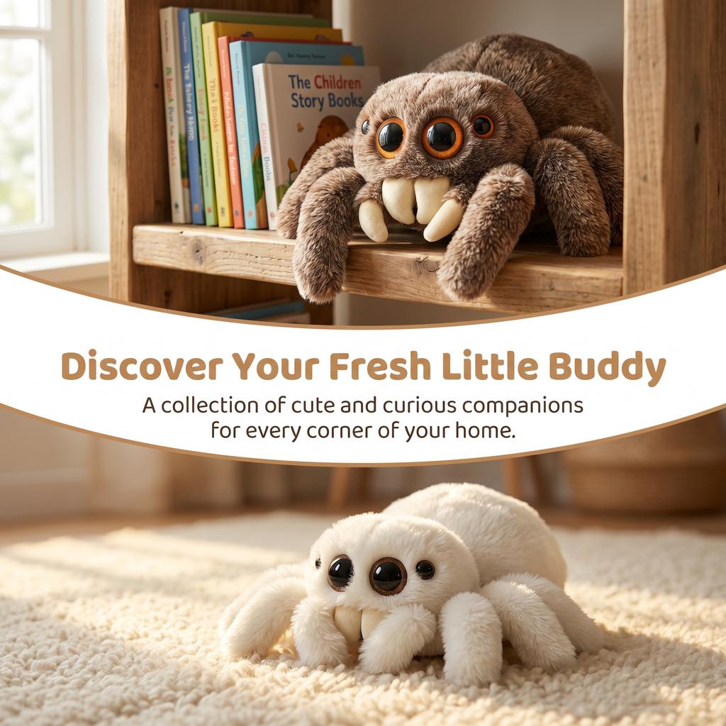 1PC Soft Spider Plush Toy Lovely Stuffed Doll Room Decor Ornament Children Companion Present