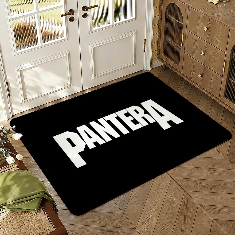 Pantera Band Style Rock Floor Mat Soft Thickened Absorbent Non-Slip Bedroom Living Room Door Mat Home Decor Flannel Rugs