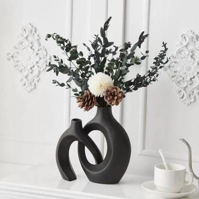 2 Pcs/Set Hollow Modern Plastic Vase for Pampas Grass Nordic Boho Style Decorative Vase for Wedding Dinner Table Centerpiece