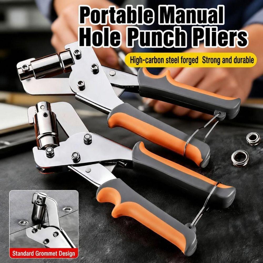 Metal Eyelet Pliers Rubber Grip Grommet Press Tool New Eyelet Setting Tool Tarpaulin Repair