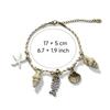 Waterproof Ocean Style Bracelet Stainless Steel Conch Shell Hand Chain Braided Rope Bangle  Travel