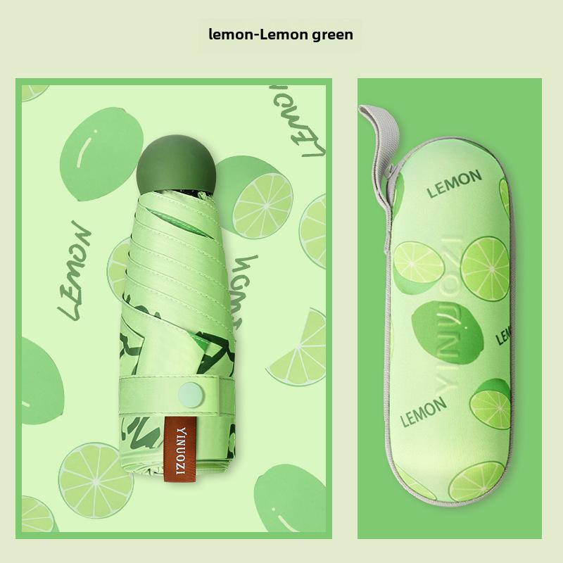 Compact Five-Fold Mini Sunscreen Umbrella: Stylish Women's Pocket Sunshade & Rain Protector