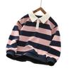 Herbst Jungen Gestreiftes Polo Langarm Strickhemd