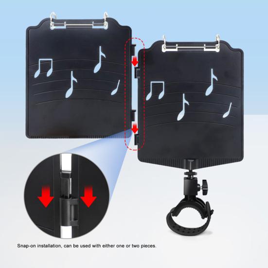 Trumpet Marching Lyre Adjustable Marching Band Lyre 360-degree Rotation Low Brass Lyre with Sheet Music Folder for Trumpet or Cornet