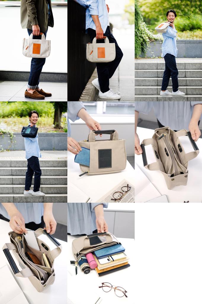 BAGGY POR Tote Bag Gray x Navy [Baggy Port] BP-YNM424-GNV