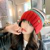 Women's Autumn and Winter New Fashion Letter Knitted Hat Korean Style Versatile Face Showing Small Thickened Head Wool Hat Men