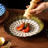 Ceramiczne talerze w stylu japońskim Kreatywne Retro Płatki Restauracja Talerz na stek Sałatka Naczynia domowe Deser Owoce Zastawa stołowa 10 cali