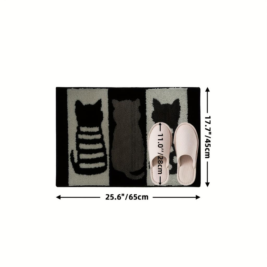 Quick-Dry Microfiber Cat Bath Mat – Absorbent, Non-Slip, Decorative Rug for Home Comfort