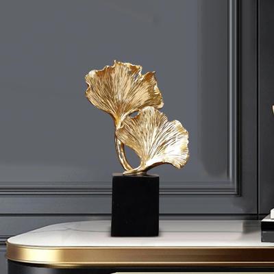 Ginkgo Blatt Statue Blätter Skulptur Tafelaufsatz Dekorationen Pflanze Figurine Ornament Desktop