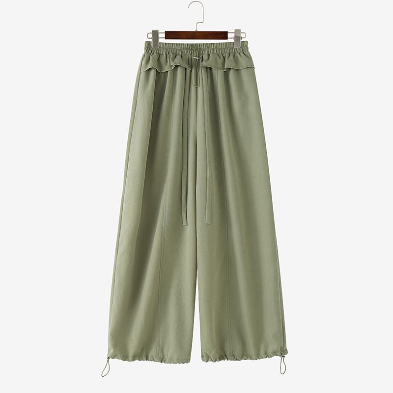 ZANZEA Women Casual Elastic Waist Solid Color Loose Drawstring Pants M