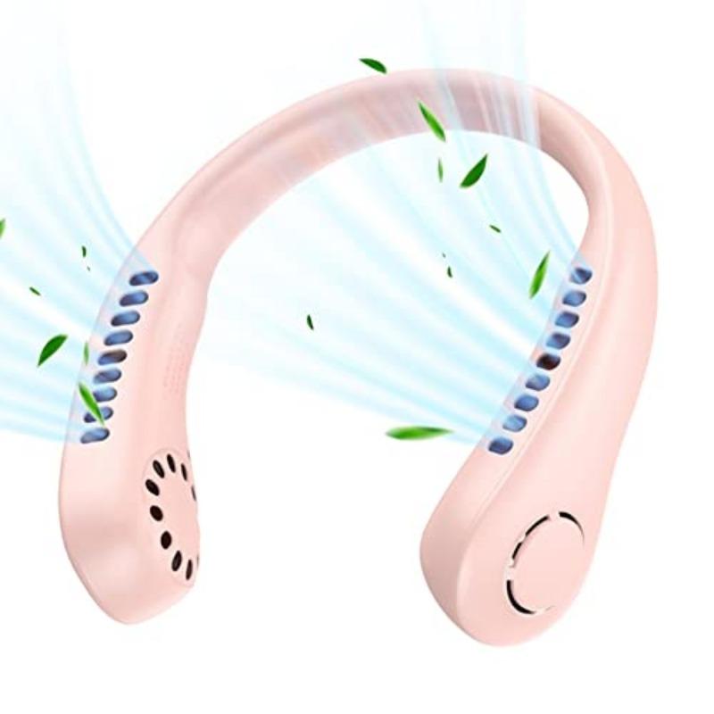 Ventilator de vară fără lame pentru gât, cu 3 viteze reglabile și 42 de orificii de aerisire pentru sport, călătorii și utilizare în aer liber.